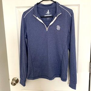 Johnnie-O women’s medium, long sleeve, half zip, San Diego Padres shirt
